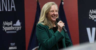 Virginia Democrat Abigail Spanberger smiles. The environmental groups Virginia League of Conservation Voters and Clean Virginia spent millions supporting her campaign.