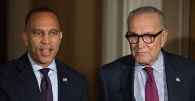 House Minority Leader Rep. Hakeem Jeffries and Senate Minority Leader Chuck Schumer