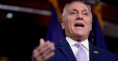 House Majority Leader Steve Scalise speaks at a House Republican Leadership press conference.