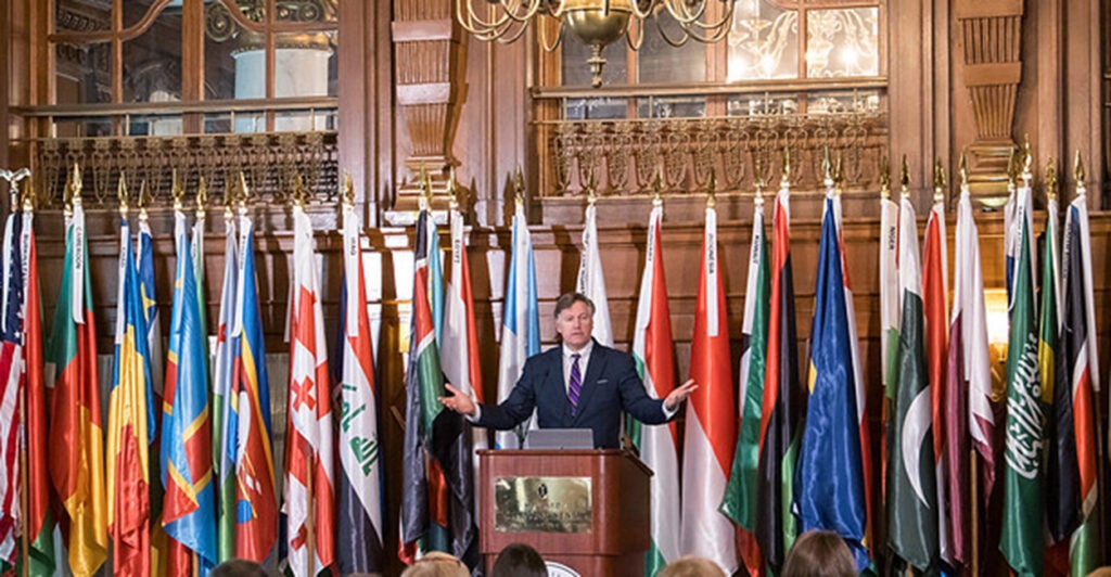 Deputy Secretary of State Chris Landau speaks at the Geneva Consensus Declaration anniversary event.