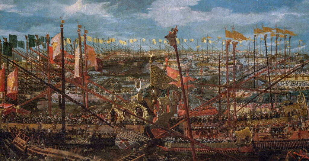 A painting of the Battle of Lepanto