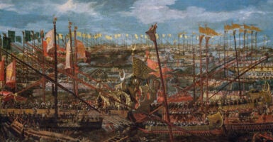 A painting of the Battle of Lepanto