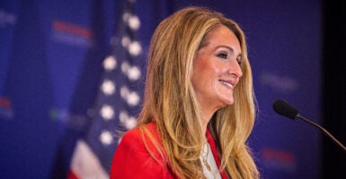 Kelly Loeffler, Administrator for the U.S. Small Business Administration, speaks at the National Conservatism Conference.