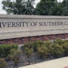 Signage at the perimeter of the University of Southern California
