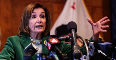 Rep. Nancy Pelosi, D-Calif., speaks at a campaign event in San Francisco on Monday,