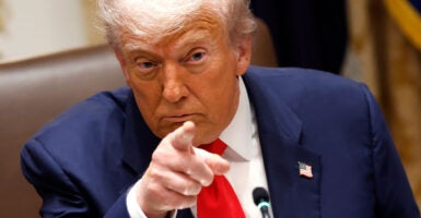 President Donald Trump speaks during a meeting with President of Argentina Javier Milei in the Cabinet Room at the White House on October 14, 2025 in Washington, D.C.