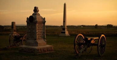The Gettysburg Battlefield at dawn.