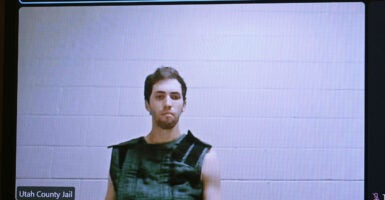 Tyler Robison at a hearing via video.