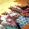 Blankets cover the bodies of slain Christians in Nigeria.