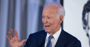Former U.S. President Joe Biden delivers remarks during the Edward Kennedy Institute's 10th anniversary on October 26 in Boston, Massachusetts