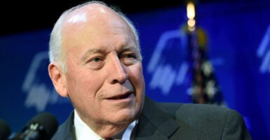 Former Vice President Dick Cheney speaks at an event.