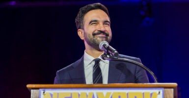 New York City Mayor-to-be Zohran Mamdani speaks at a campaign rally.