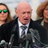 Sen. Mark Kelly, R-Ariz., speaks during a news conference on the "Epstein Files" outside the U.S. Capitol on November 18, 2025 in Washington, DC.