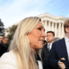 U.S. Rep. Marjorie Taylor Greene (R-GA) arrives for a news conference on the Epstein Files Transparency Act outside the U.S. Capitol on November 18, 2025 in Washington, DC.