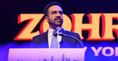 Mamdani delivers a victory speech.