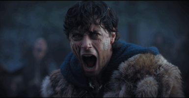Tom Sharp as Merlin yells in "The Pendragon Cycle: Rise of the Merlin"