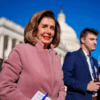 Rep. Nancy Pelosi on the steps of the U.S. Capitol Building on November 13