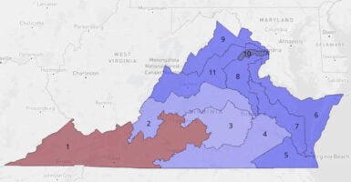 Redistricting map of Virginia