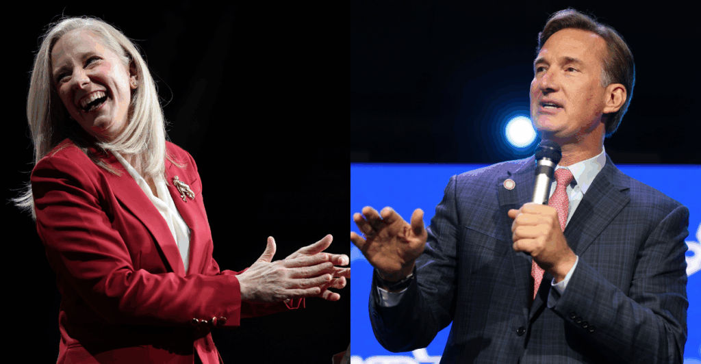 Virginia Gov.-Elect Abigail Spanberger and Gov. Glenn Youngkin