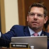 Rep. Eric Swalwell gestures during a committee hearing.