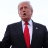 U.S. President Donald Trump gives brief remarks to the press after exiting Air Force One on November 9, 2025 at Joint Base Andrews, Maryland