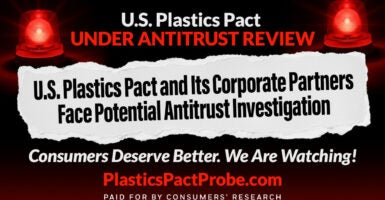 Mobile billboard sign from Consumers' Research.