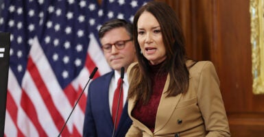 Speaker of the House Mike Johnson, R-La., and Agriculture Secretary Brooke Rollins