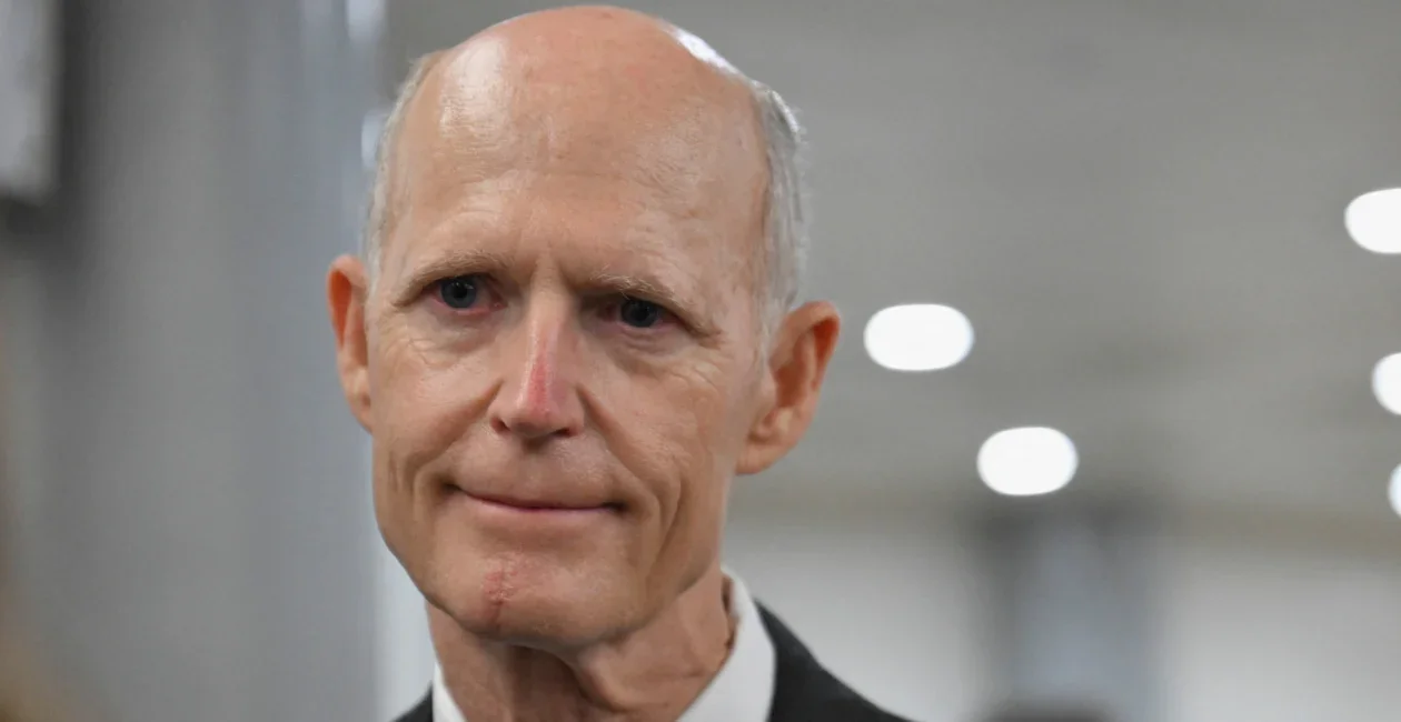 U.S. Senator Rick Scott, R-Fla., speaks with reporters after a vote in the U.S. Capitol in Washington, U.S., June 3, 2025. REUTERS/Annabelle Gordon