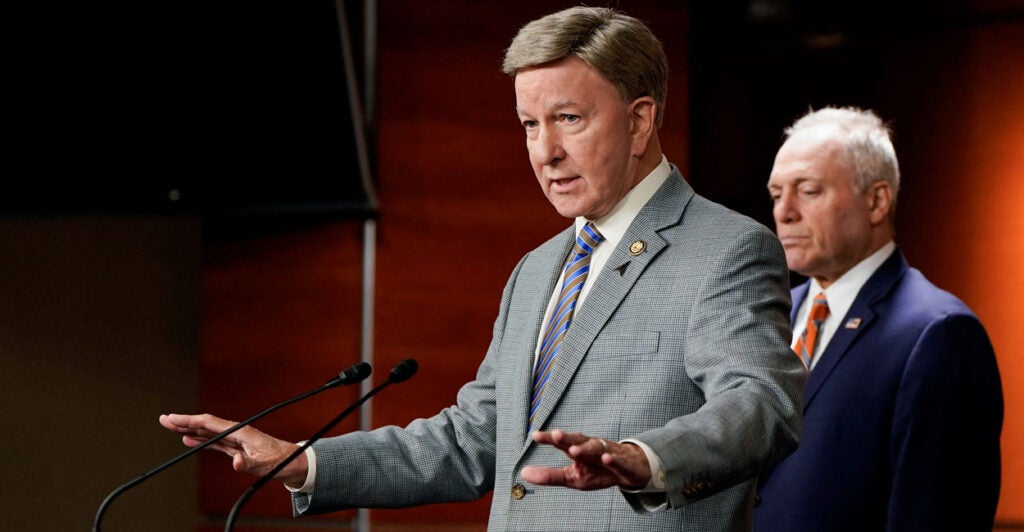 Chairman of the House Armed Services Committee Mike Rogers, R-Ala., speaks during a press conference.
