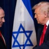 President Donald Trump and Israeli Prime Minister Benjamin Netanyahu during a press conference