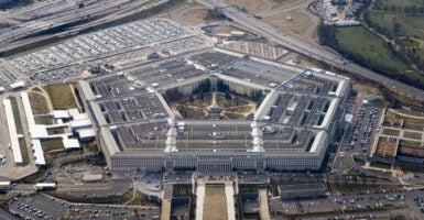 Aerial view of the Pentagon.