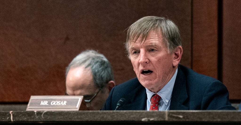 Rep. Paul Gosar, R-Ariz., speaks during congressional hearing.