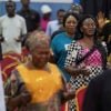 Christian worshippers pray in Nigeria.