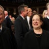 WASHINGTON, DC - MARCH 04: Chief Justice of the Supreme Court John Roberts, Justice Elena Kagan, Justice Brett Kavanaugh, Justice Amy Coney Barrett, and retired Justice Anthony Kennedy attend U.S. President Donald Trump's address to a joint session of Congress at the U.S. Capitol on March 04, 2025 in Washington, DC. Win McNamee/Pool via REUTERS