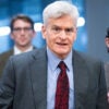 Sen. Bill Cassidy speaks with reporters in the United States Capitol.