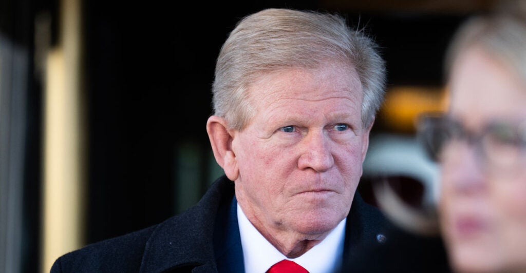 Chris Miller Exits the Capitol Hill Club in Washington, D.C.