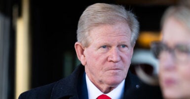 Chris Miller Exits the Capitol Hill Club in Washington, D.C.