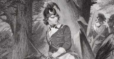 Francis Marion on horseback.