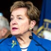 Democratic Rep. Marcy Kaptur stands at a podium.