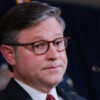 Speaker of the House Mike Johnson speaks in the United States Capitol.