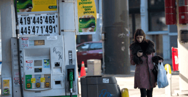 Fuel prices are displayed at a gas station in New York, February 18, 2013. According to the American Automobile Association, U.S. gas prices have risen for the last 32 days. REUTERS/Keith Bedford
