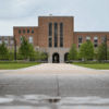 A person walks through the campus of Rice University in Houston, Texas, U.S. May 26, 2025.