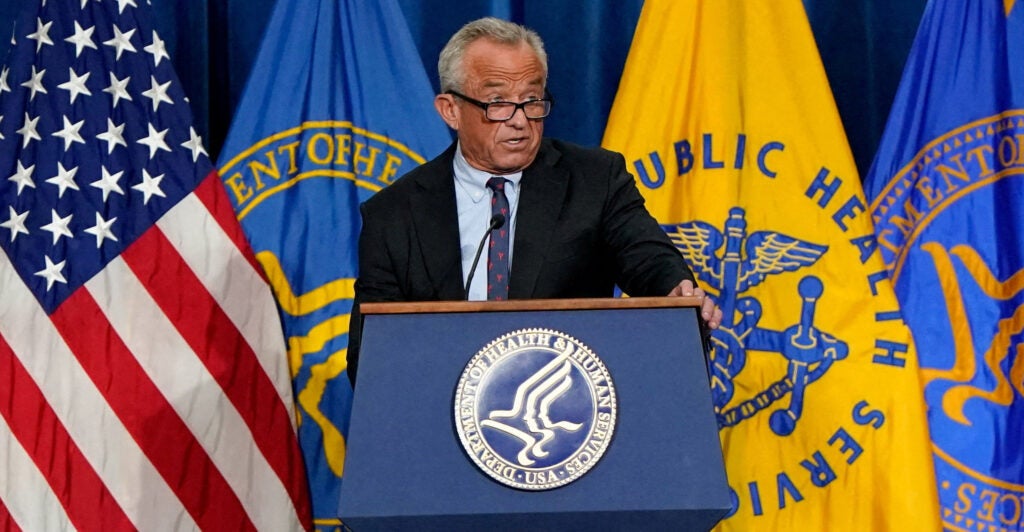 U.S. Health and Human Services (HHS) Secretary Robert F. Kennedy Jr., speaks during a press conference at the Department of Health and Human Services in Washington, D.C., U.S., November 10, 2025. REUTERS/Elizabeth Frantz