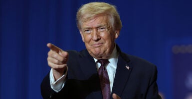 President Trump pointing.