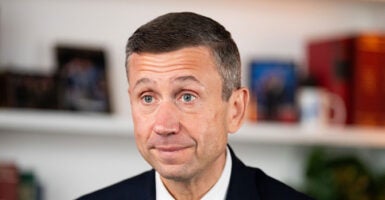 Close-up of DNC chair Ken Martin.