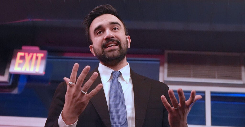NEW YORK, UNITED STATES - JANUARY 16: New York City Mayor Zohran Mamdani attends New York State Senator Kristen Gonzalezâs re-election rally and delivers a speech during the event in Astoria, Queens, New York, United States, on January 16, 2025. (Photo by Selcuk Acar/Anadolu via Getty Images)