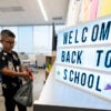 ANAHEIM, CA - August 10: Students are welcomed back on the first day of class at Roosevelt Elementary School in Anaheim, CA on Thursday, August 10, 2023. (Photo by Paul Bersebach/MediaNews Group/Orange County Register via Getty Images)