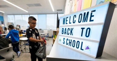 ANAHEIM, CA - August 10: Students are welcomed back on the first day of class at Roosevelt Elementary School in Anaheim, CA on Thursday, August 10, 2023. (Photo by Paul Bersebach/MediaNews Group/Orange County Register via Getty Images)