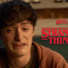 Actor Noah Schnapp cries on screen while playing Will Byers in "Stranger Things."
