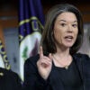 U.S. Rep. Angie Craig (D-MN) speaks at a news conference at the U.S. Capitol on January 14, 2026